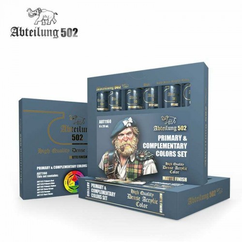 PRIMARY & COMPLIMENTARY COLORS SET Acrylic Matte Finish Abteilung 502 ABT-1160
